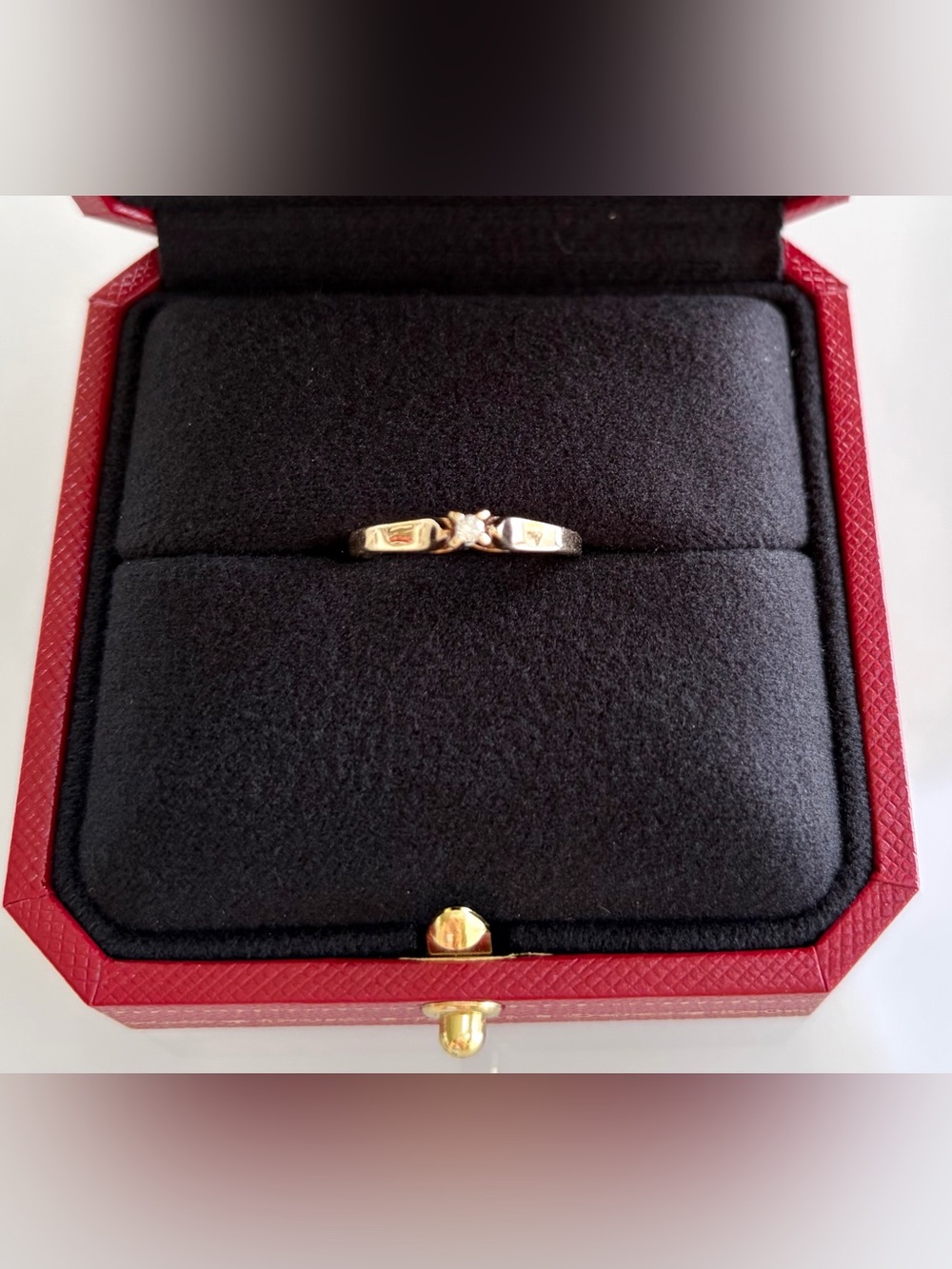 10K Gold Solitaire Natural Diamond Ring